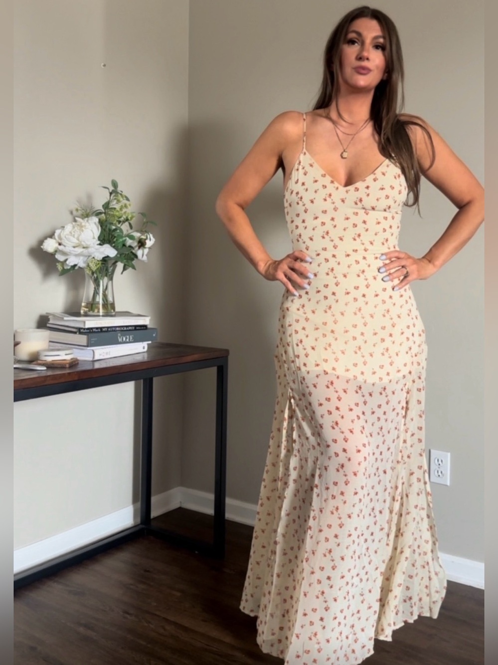 Yellow Floral Summer Maxi Dress With Back Ruffle